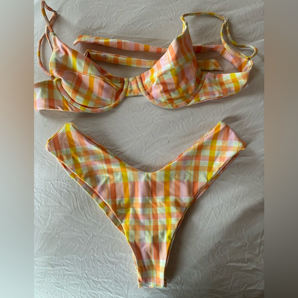 Colorful Plaid Bikini Set